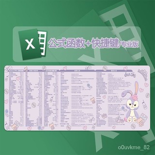 Excel函數公式快捷鍵標墊可愛女生Office辦公WPS鍵盤墊電腦桌墊 NNHV