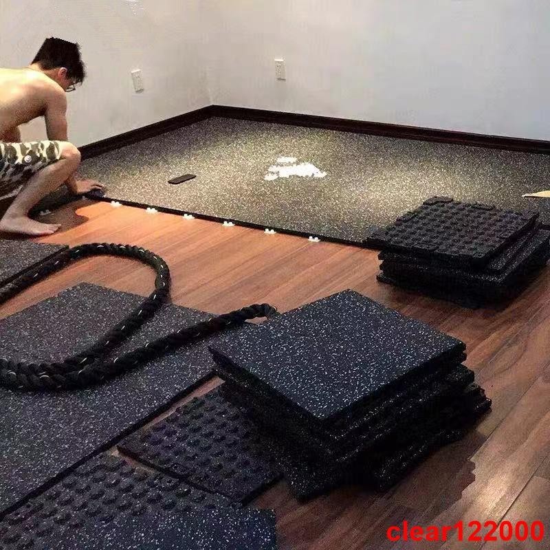 *熱賣*環保家用運動地板跳繩隔音房減震橡膠地墊力量區緩沖防震地膠
