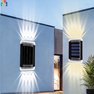 戶外太陽能防水壁燈 LED 上下照明陽臺圍欄花園壁掛燈裝飾