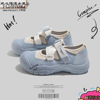 🎀臺灣出貨🎀環球瑪麗珍鞋女2024夏季新款醜萌帆布鞋潮休閒韓版厚底大頭鞋運動鞋女qq1