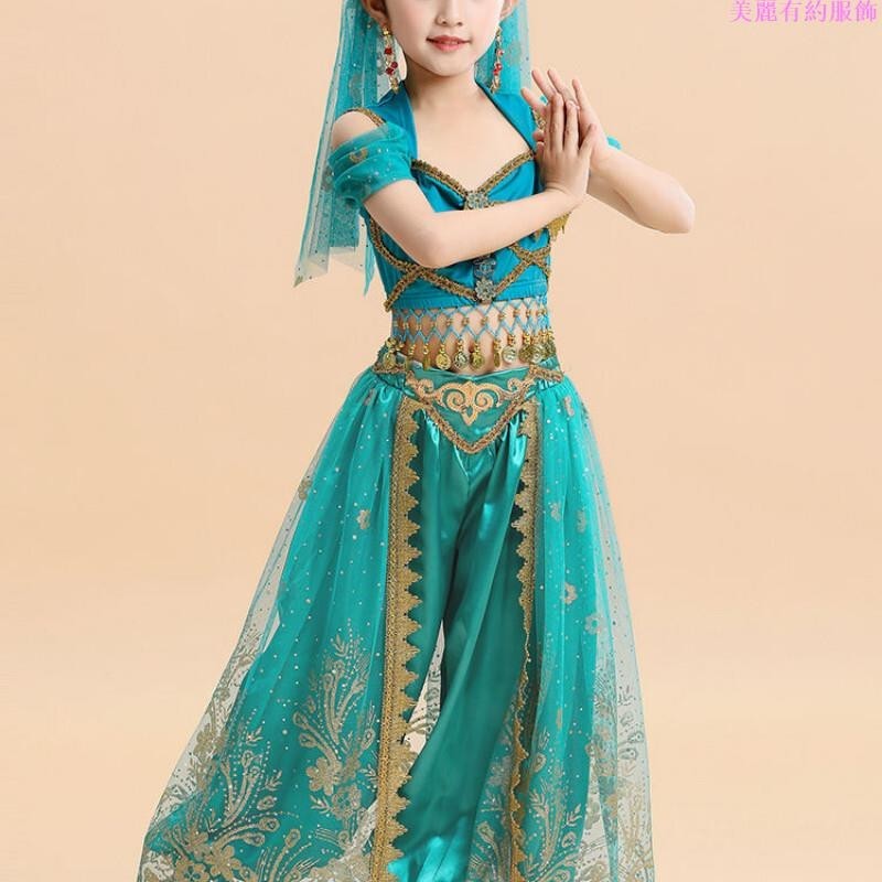 ML童裝表演表演服 兒童表演服 舞蹈服 印度舞表演服裝 女童新疆異域茉莉公主敦煌風