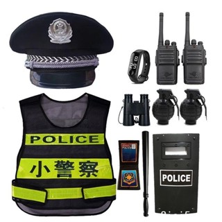 【臺灣出貨 限時下殺價】兒童警察服幼兒園角色扮演小交警男女童玩具消防員演出服玩具男孩