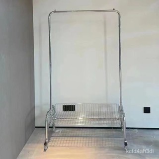 限時下殺 工廠直銷落地掛衣架移動多功能收納架子服裝店展示架網紅臥室帶籃置物架