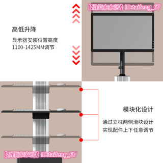 工廠直銷新款限時折扣個性威格落地移動推車 電腦顯示器支●№代客組裝架 升降萬向站立辦公臺鍵盤鼠標託☆可開發票