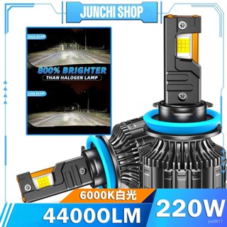 🚚臺灣出貨 三銅管220W汽車大燈 H1 H3 H4 H7 H11 led大燈 44000lm超亮白光6000K車燈
