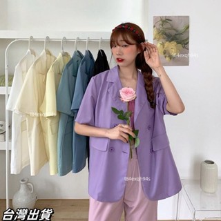 毛毛 免運 【斷碼限時】韓版女生西裝外套中長款薄西裝外套寬鬆顯瘦西裝外套防嗮外套休閒西裝外套上衣素色女裝