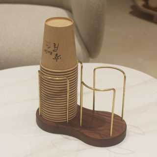 ≈吧檯水杯架≈ 實木 一次性 杯架 飲水機紙杯 收納架 奶茶咖啡店 吧檯 取杯器 家用商用臺灣出貨🧡
