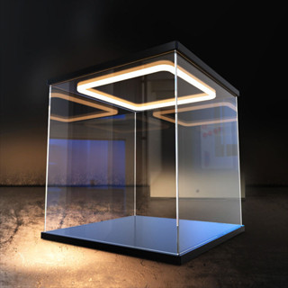 亞剋力展示盒 展示櫃 防塵盒 模型盒 公仔展示盒 樂高展示盒 積木展示盒 迴型燈可開門亞剋力手辦展示盒子積木樂高模型盲盒