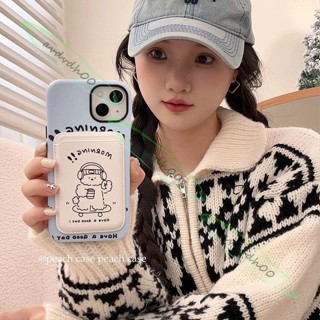 可愛卡通滑板小熊磁吸卡包 韓國ins小眾 iPhone Magsafe 磁吸卡包 手機配件 收納包 收納 卡包 磁吸