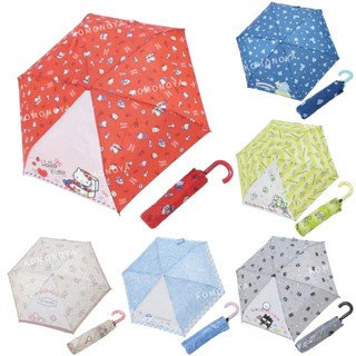 【現貨】小禮堂 Sanrio 三麗鷗 柺杖摺疊傘 53cm (滿版款) Kitty 美樂蒂 大耳狗 酷企鵝
