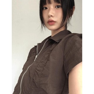 Codibook｜韓國 wonderwonder 素色抽繩剪裁短版拉鍊上衣［預購］拉鍊外套 女裝