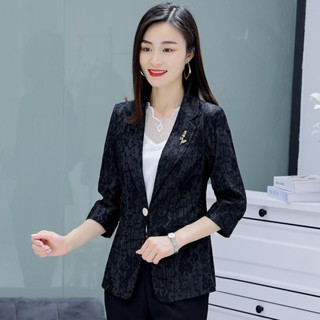 蕾絲小西裝外套女春夏薄款新款韓版時尚氣質休閒修身漂亮西服上衣XZWT~