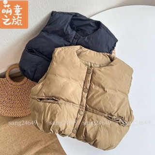 韓版 兒童馬甲外套 兒童羽絨棉馬甲 加厚 中兒童 男女寶寶麵包馬甲 保暖無袖背心外套 P
