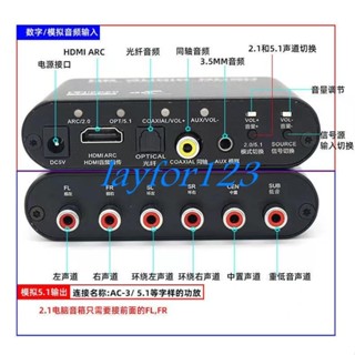 【滿299出貨】音訊解碼器DTS杜比5.1聲道轉換器數字音頻轉換器ARC5.1聲道功放機////關注領券