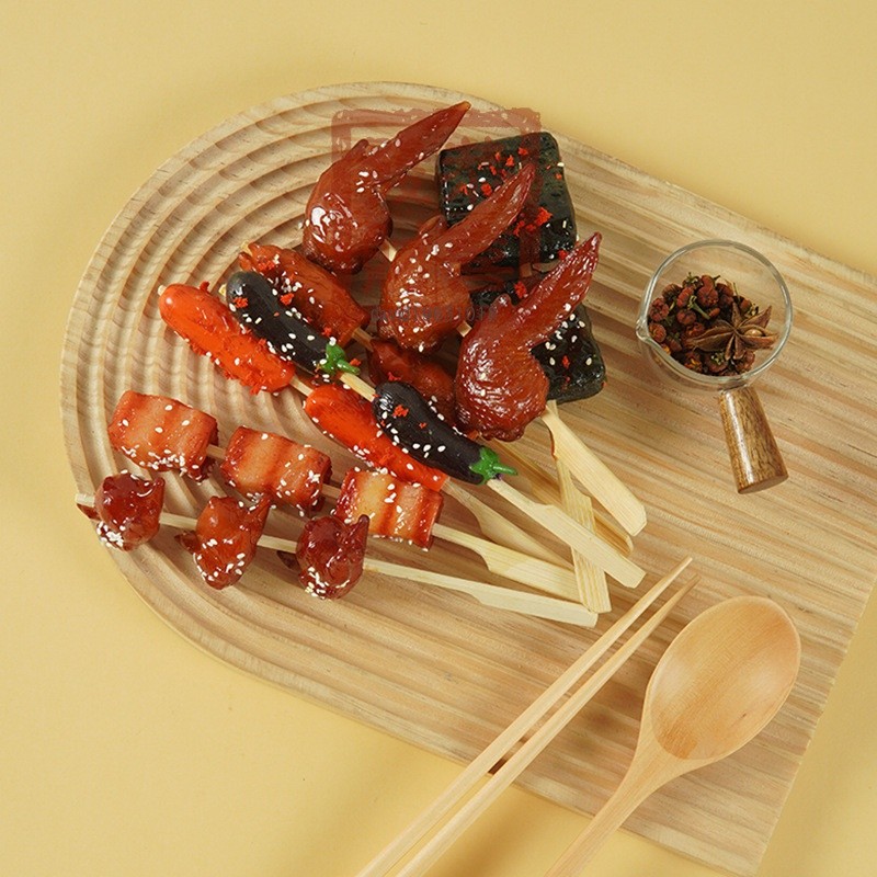 🥂六一禮物🥂PVC仿真炸串模型玩具 紅燒肉蔬菜臭豆腐串串模型擺件食物拍攝道具