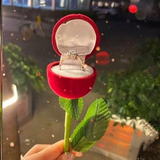 💦熱銷/玫瑰花創意戒指盒 創意求婚 求婚小物 戒指盒 結婚 鑽戒盒 首飾盒 珠寶盒 項鍊盒 拍照小