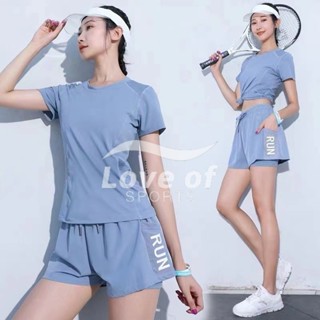 臺灣出貨 夏季跑步套裝女 運動套裝女 專業健身房 速幹衣 薄款瑜伽服 短褲女 晨跑準備 健身女裝 運動女裝 健身運動女裝