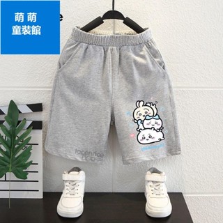 🌈【萌萌baby】兒童短褲純棉五分褲 chiikawa吉伊卡哇短褲夏季外穿中大童五分褲 寬鬆純棉運動褲兒童褲 休閒百
