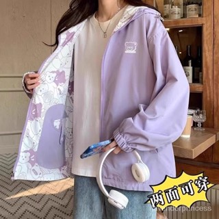🌟臺灣出貨🌟兩麵穿外套少女 春秋2024新款 薄款休閒 夾剋衝鋒衣風衣