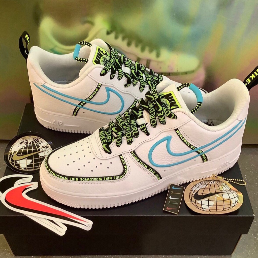 Nike Air Force 1 '07 Worldwide CK7213-100 白藍 螢光