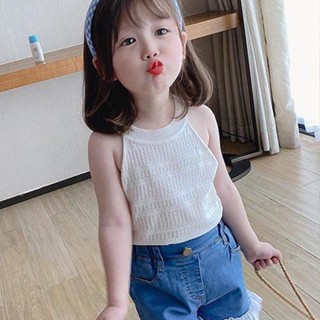 ✨HELLOBABY童裝店✨ 女童上衣 兒童衣服 女童夏裝吊帶無袖純色女百搭洋氣上衣小女孩夏季圓領背心薄款外穿
