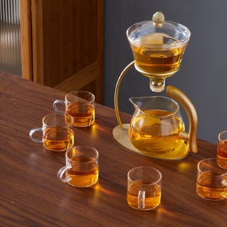 玻璃懶人自動茶具用品功夫茶杯套裝家用磁吸茶壺客廳中式泡茶神器