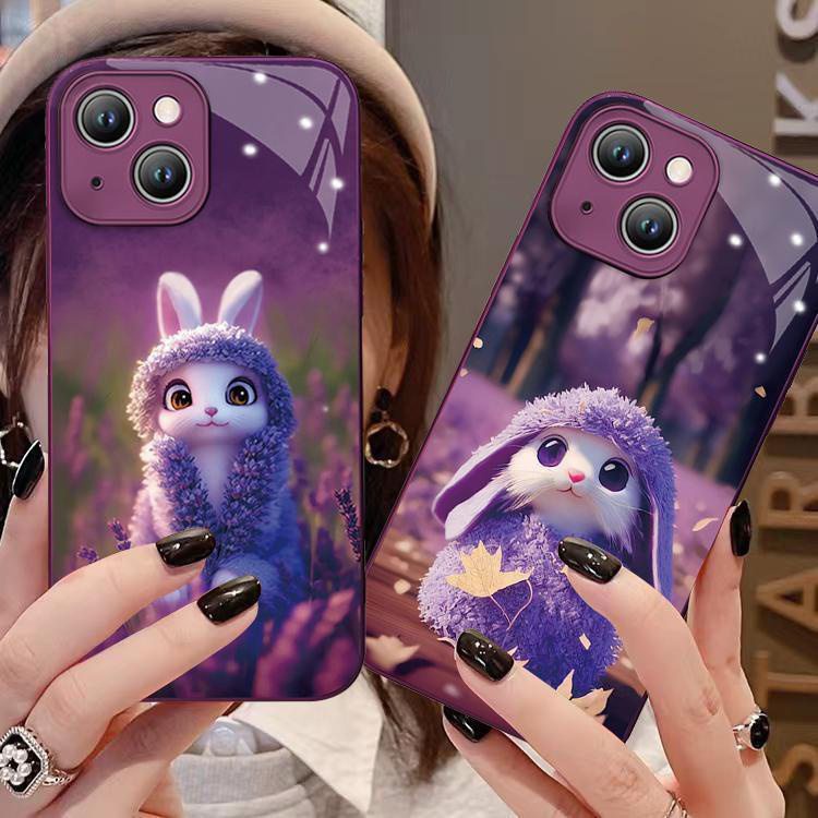 熱銷款🔥vivox80手機殻x70/x60/x50紫色s15/s12可愛兔iQOO8高級pro女s7/s9