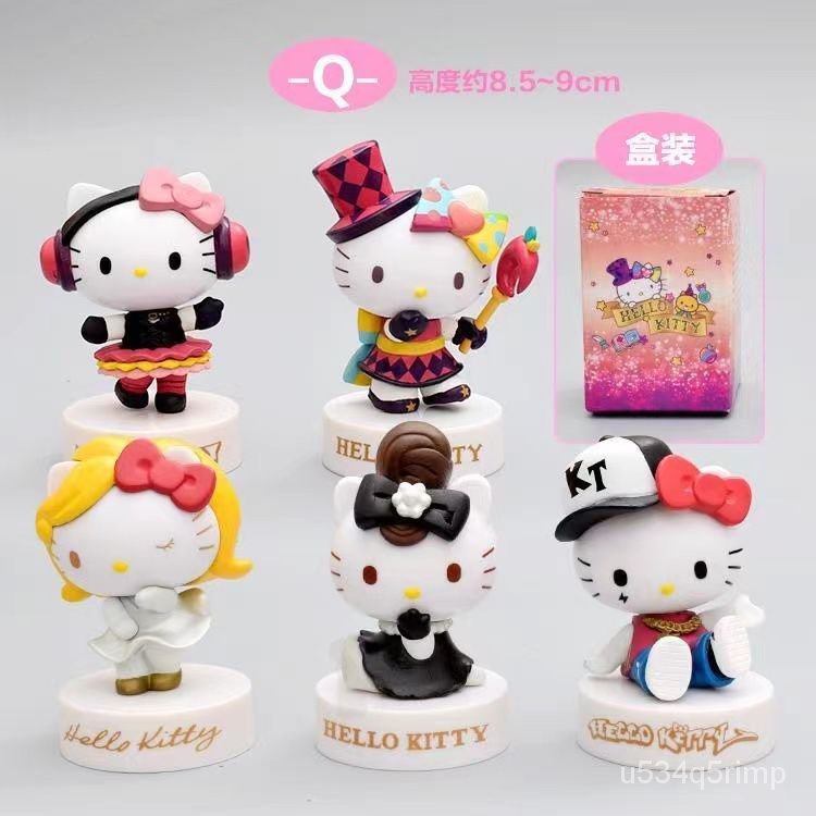 🎀臺灣出貨🎀盲盒手辦 潮玩公仔 汽車擺件 40週年版 Hellokitty 凱蒂貓 KT貓5款 手辦公仔玩偶汽車擺件