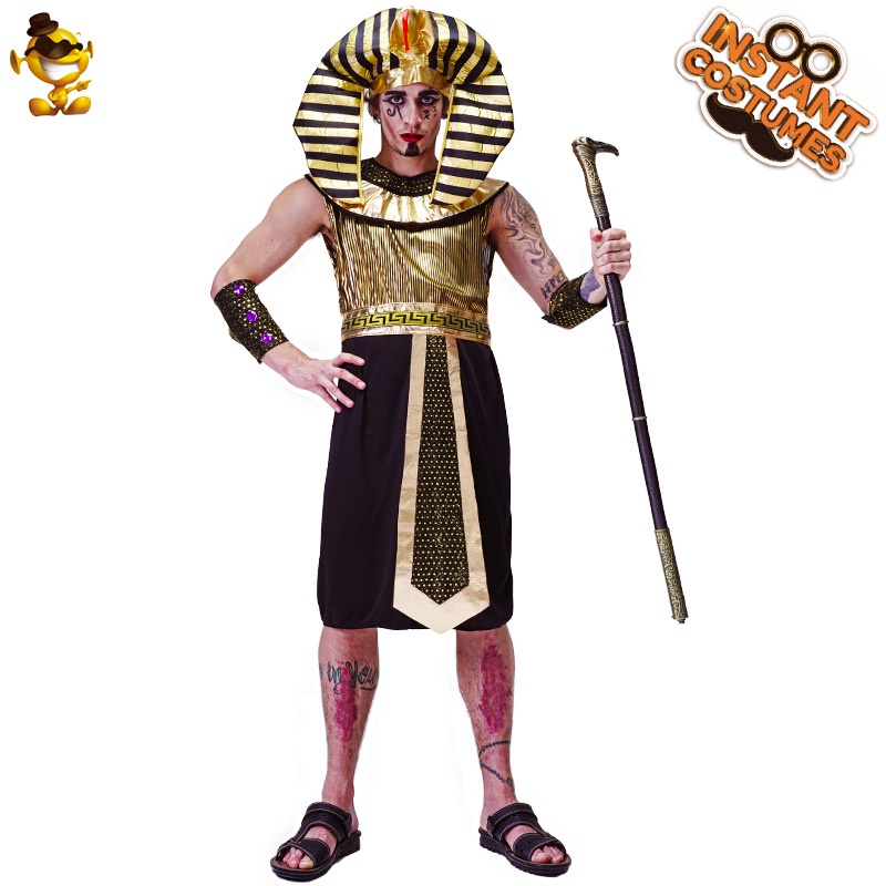 【派對服飾】【廠價特價】成人男款古埃及國王派對萬圣節服裝 大男法老演出服服飾cosplay