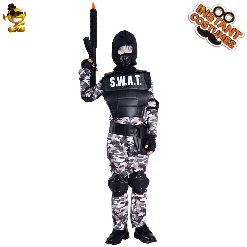 【派對服飾】【廠價特價】兒童萬圣節小男孩軍隊特種兵服裝 男童SWAT角色扮演服裝cosplay