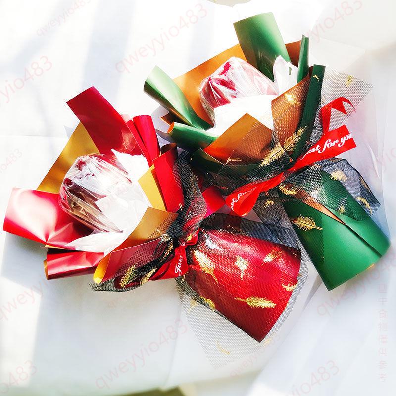 🎄優選好物🎄平安夜聖誕節花束包裝材料制作包裝紙迷你小花束 包花紙 花束禮物 聖誕節 花藝包裝材料 耶誕節 花束包裝