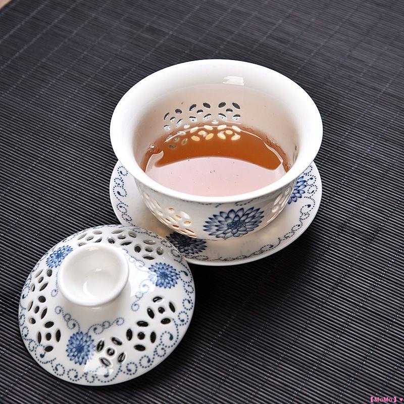 批發茶具♥瀾揚蓋碗茶杯子帶蓋陶瓷功夫茶具青花瓷玻璃泡茶壺茶器紫砂大茶碗
