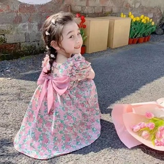 MOMOKO 洋裝 女童連身裙 2023童裝女夏季新款時尚洋氣兒童裙子小童寶寶女童連衣裙
