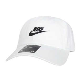 NIKE 運動帽(防曬 遮陽 鴨舌帽 運動 帽子「FB5368-100」 白黑