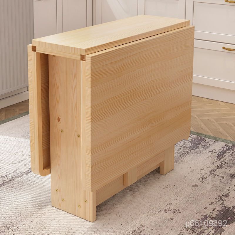 實木折疊餐桌椅組閤現代簡約長方形多功能傢用實木餐桌出租屋租房