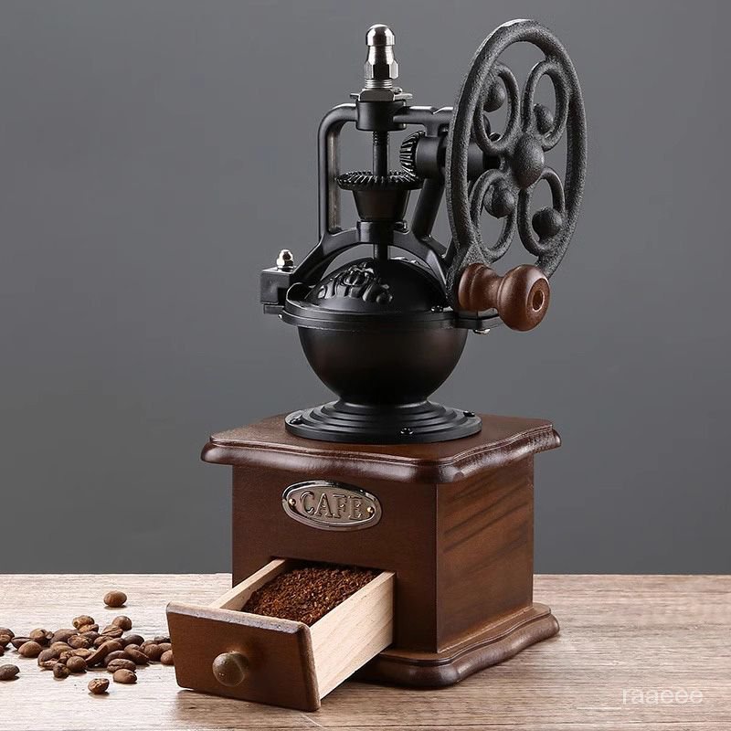 【699免運】咖啡機手搖式摩天輪磨豆機複古風老式咖啡機傢用手搖磨豆機手動咖啡豆研磨器