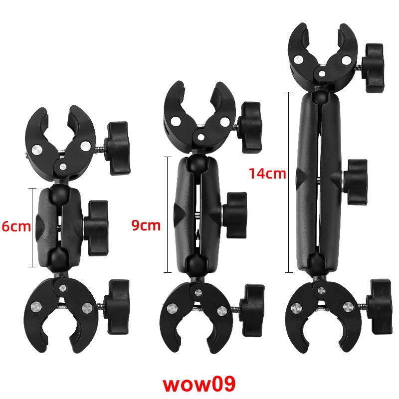 熱銷&amp;%鋁合金運動相機雙頭大力夾通用雙頭夾萬向夾摩托車騎行支架360X3