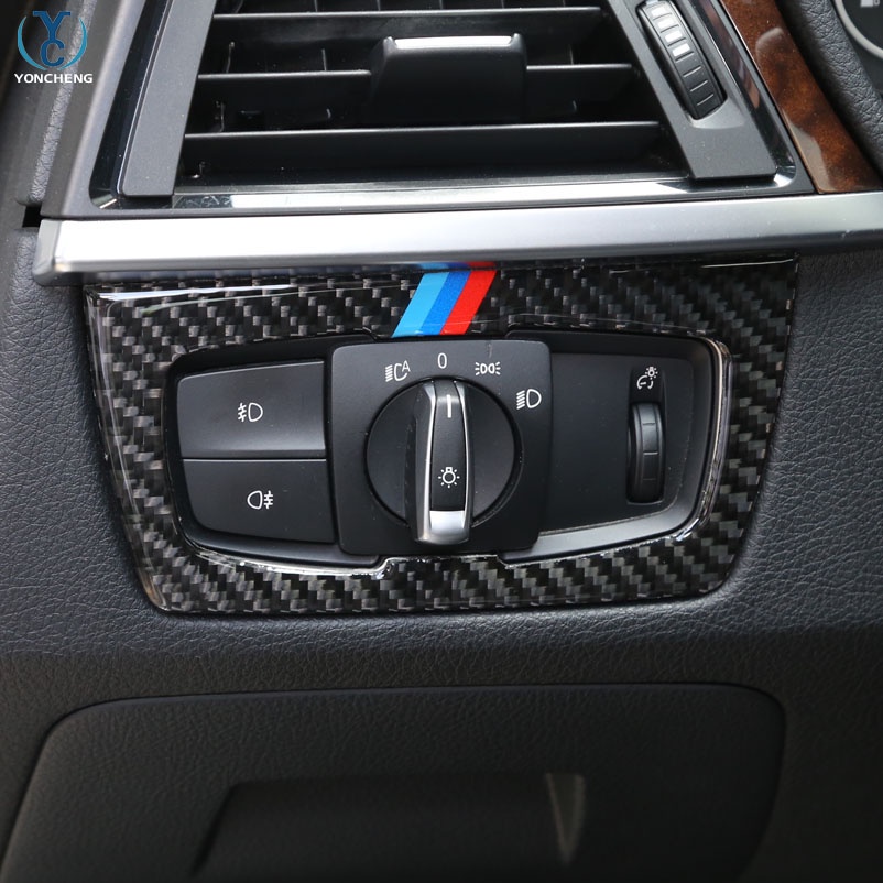 BMW 寶馬3系gt改裝 316i320lif30內飾裝飾 4系碳纖維大燈開關框