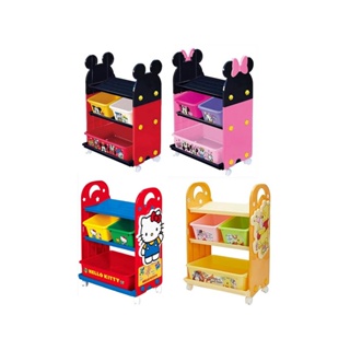 迪士尼 正版授權 米妮 米奇 kitty 三層玩具收納櫃 玩具收納 書架 日本製【3742214】