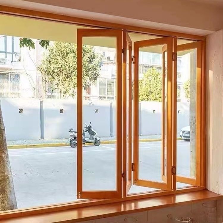 老式木頭窗戶木框折疊窗戶定製木窗推拉門窗宜傢美好生活