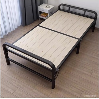 優品✨鋼架折疊床 實木折疊床 折疊床架 單人床架 傢用簡易實木鐵藝床架 兒童床 單人床 雙人床