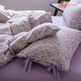 ins溫柔紫色碎花純棉床包四件組☆田園風 柔軟舒適 親膚裸睡 單人床罩三件組 標準加大雙人床單被套組 枕頭套