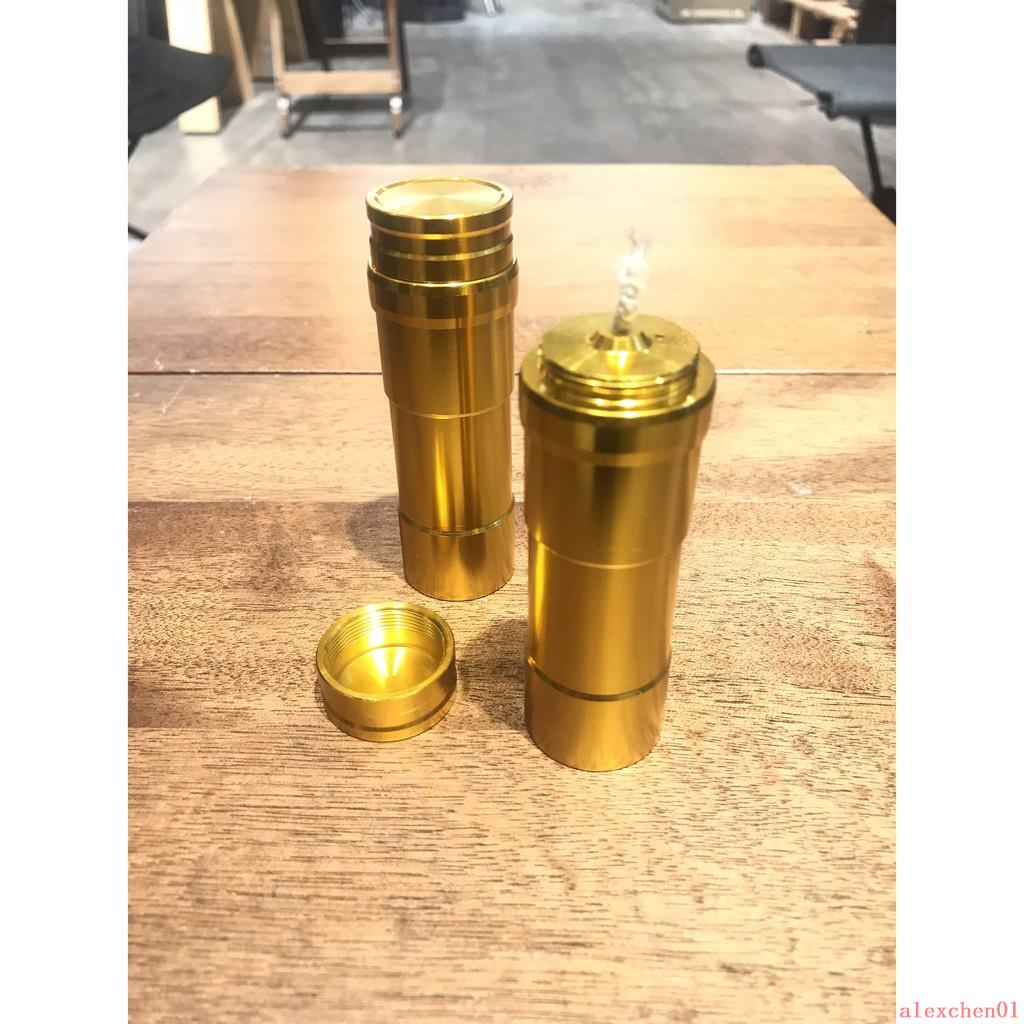 熱銷-XM好物館-露營必備 加長款 酒精燈 30ml 便攜金屬酒精燈 鋁合金酒精燈 迷你酒精燈 露營 戶外帶燈芯不含酒精