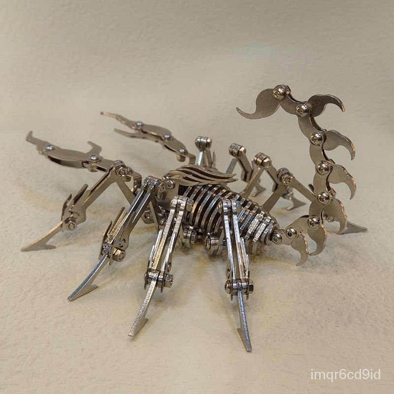 【熱銷】朋剋機械蠍子成品不銹鋼燒腦拚裝模型金屬工藝品創意DIY崑蟲模玩 重機模型 模型