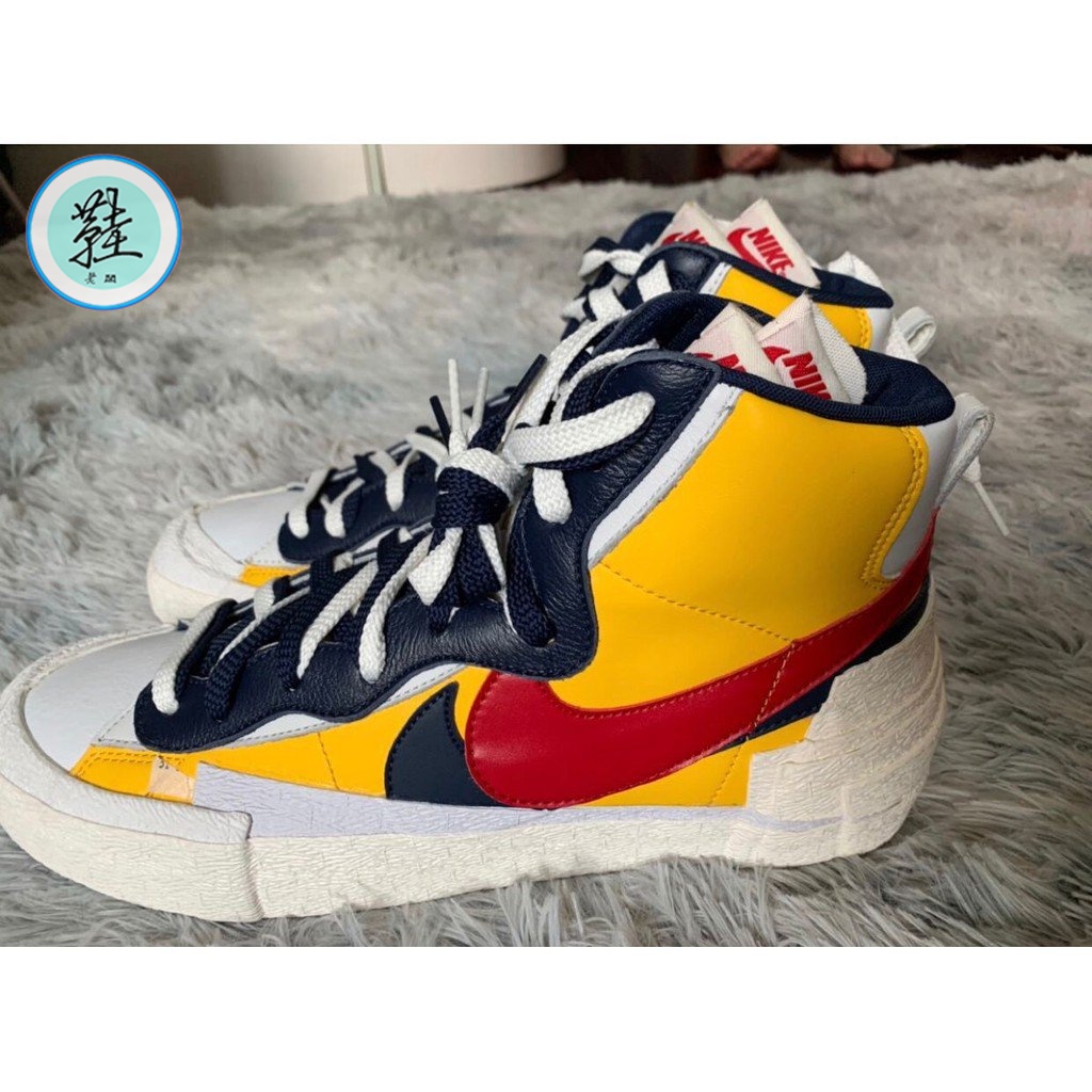 NIKE BLAZER MID X SACAI 聯名解構紅黃板鞋BV0072-700