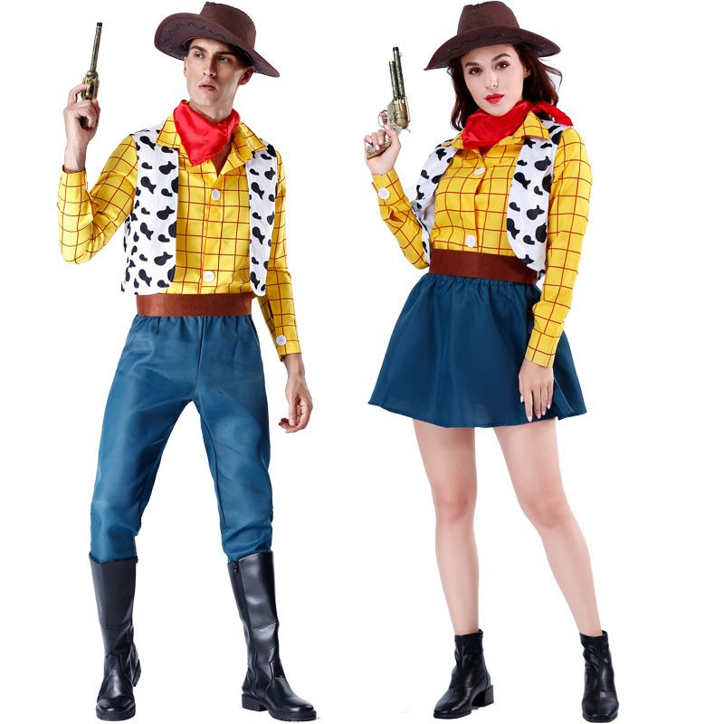 玩具總動員cosplay服裝 女童胡迪Woody衣服西部牛仔警長情侶cos服