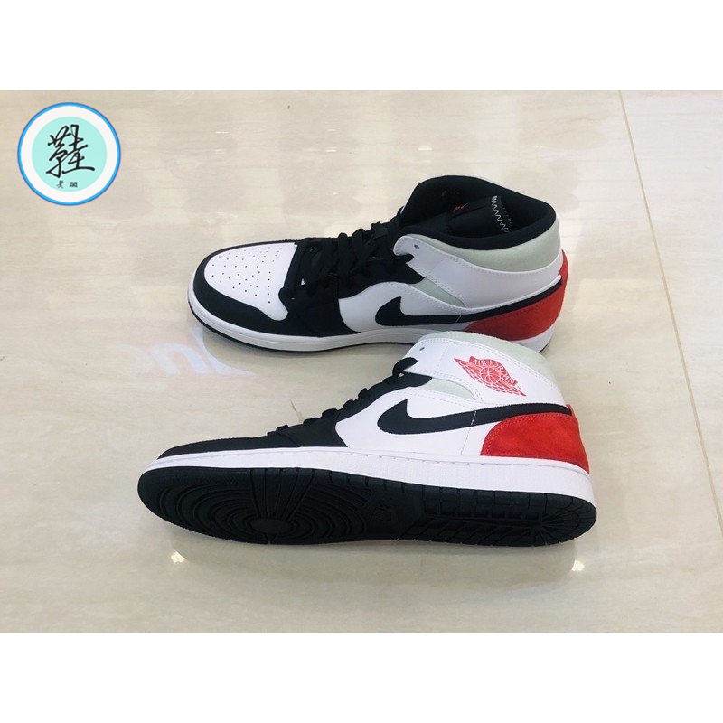 Nike Air Jordan 1 Mid 白紅 小Union 麂皮 852542-100