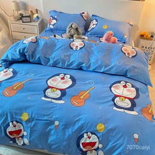 【臺灣優選】學生三件套卡通哆啦A夢被套 四件組枕頭套被罩床包組 枕套 被套 卡通床包 水洗棉床包組 單人床包 卡通床包