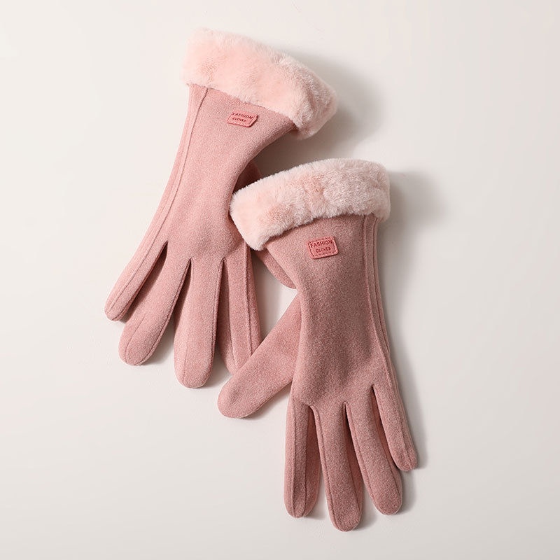 手套🎀手套女冬季德絨自發熱手套保暖防寒防凍加絨韓版超厚戶外防風騎車
