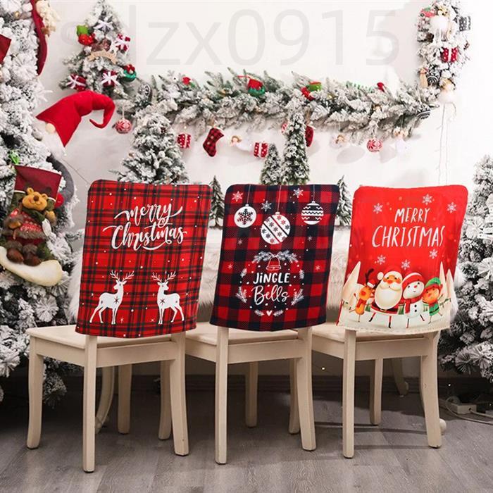 【耶誕節狂歡】聖誕節派對 耶誕貼紙 聖誕老人雪人樹聖誕椅套聖誕裝飾聖誕裝飾品 2023 年聖誕派對晚餐裝飾